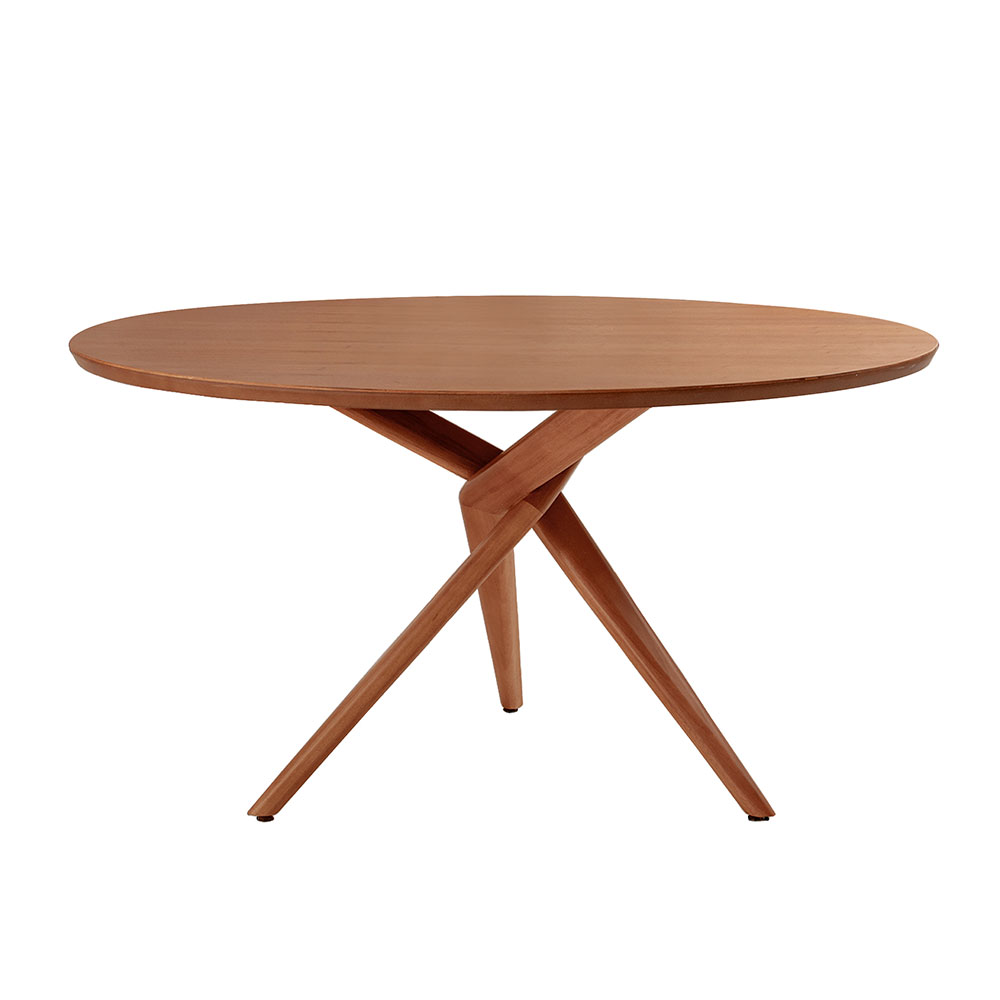 Mesa de Jantar Redonda com Tampo Laminado Miami Madeira Maciça Imbuia