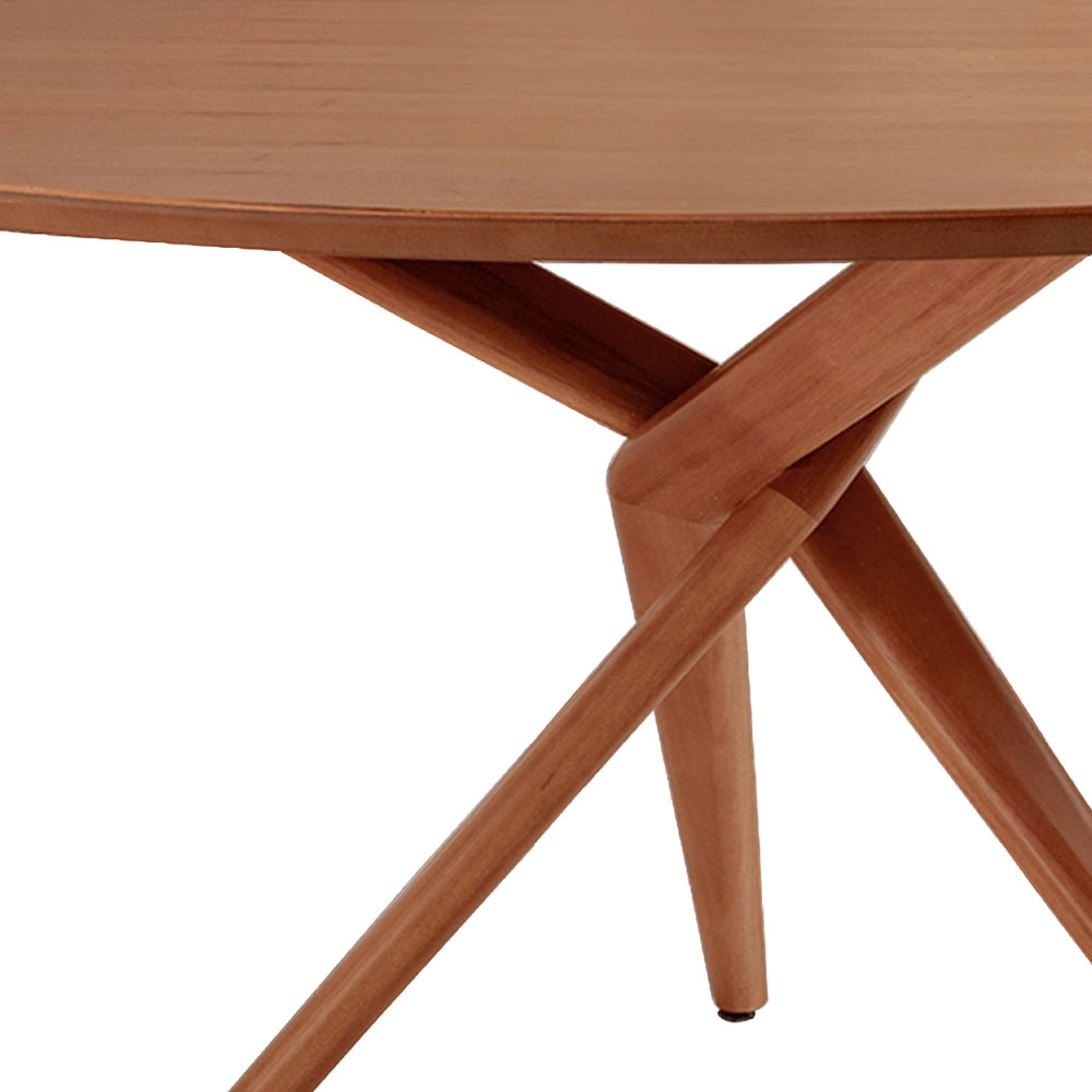 Mesa de Jantar Redonda com Tampo Laminado Miami Madeira Maciça Imbuia