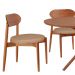 Mesa de Jantar Redonda com Tampo Laminado e 4 Cadeiras Miami Madeira Maciça Linho Bege e Imbuia