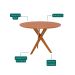 Mesa de Jantar Redonda com Tampo MDF Cacau Cinamomo e Madeira 109 cm