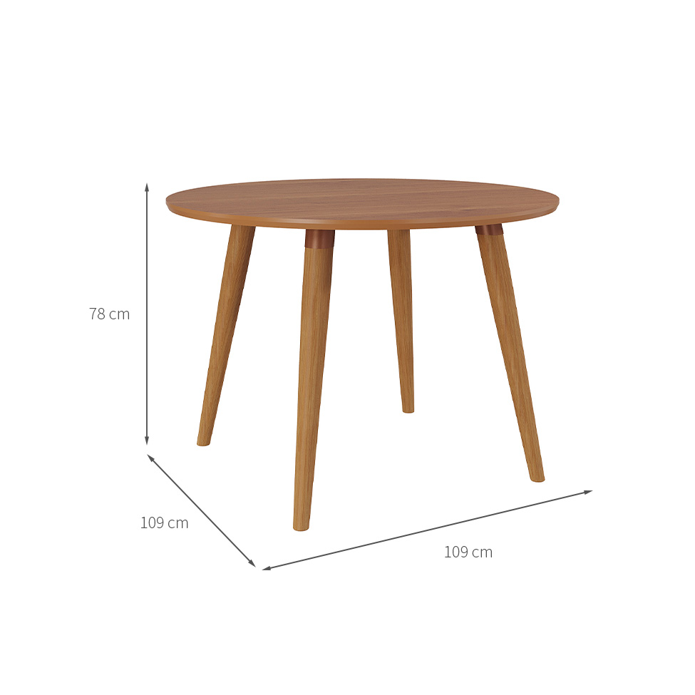 Mesa de Jantar Redonda com Tampo MDF Dani Cinamomo 109 cm