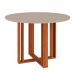Mesa de Jantar Redonda com Tampo MDF Flora Cinamomo e Off White 109 cm