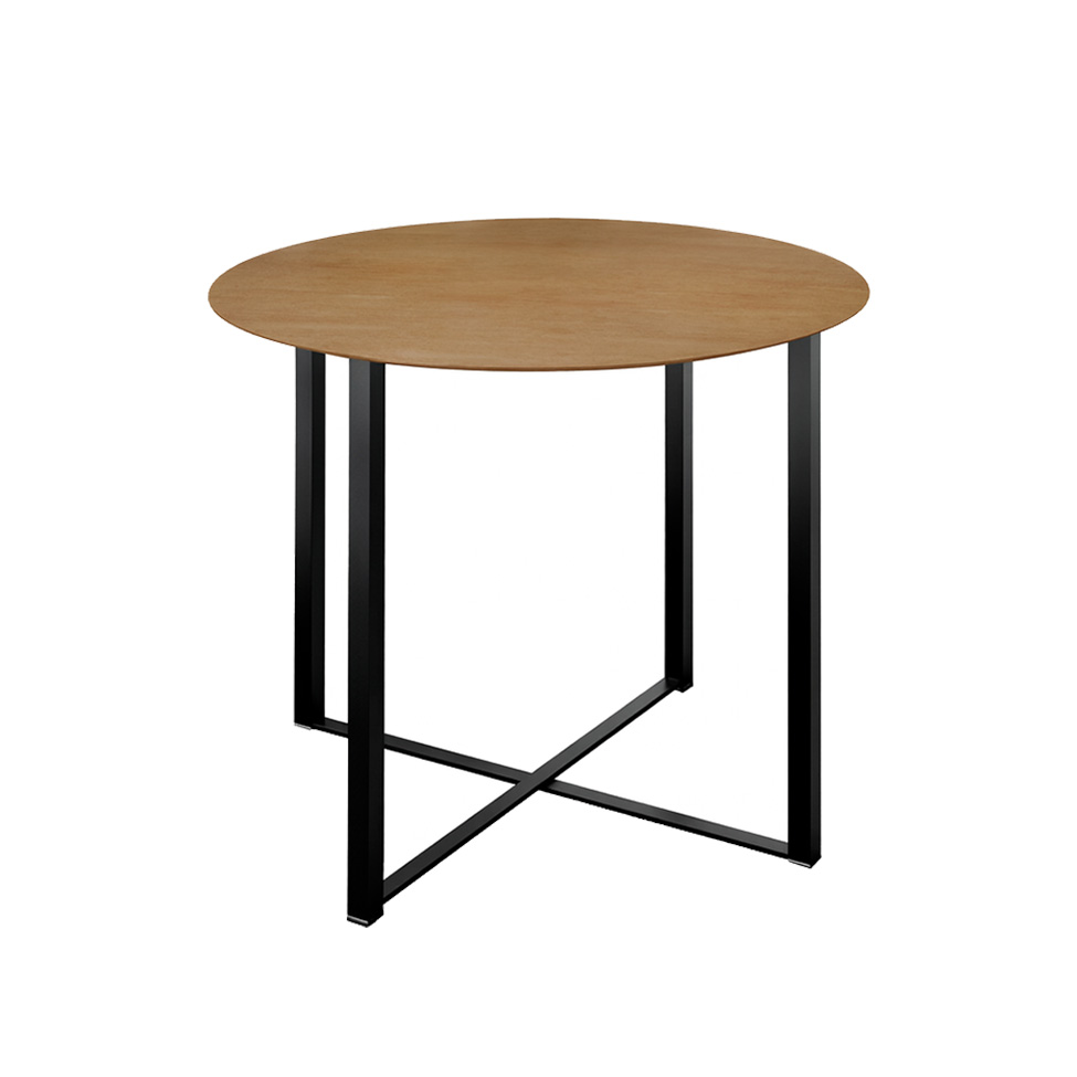 Mesa de Jantar Redonda com Tampo MDP Renata Ypê e Preta 100 cm