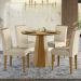 Mesa de Jantar Redonda com Tampo de MDF Isis Ypê 117 cm