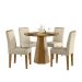 Mesa de Jantar Redonda com Tampo de MDF Isis Ypê 117 cm