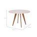 Mesa de Jantar Redonda com Tampo de Vidro Acerola Off White e Madeira 109 cm