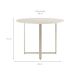 Mesa de Jantar Redonda com Tampo de Vidro Arcadia Off White e Champagne 108 cm