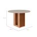 Mesa de Jantar Redonda com Tampo de Vidro Ariela Off White e Cinamomo 109 cm