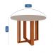 Mesa de Jantar Redonda com Tampo de Vidro Flora Cinamomo e Off White 109 cm