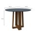 Mesa de Jantar Redonda com Tampo de Vidro Isabela Cinza e Imbuia 100 cm