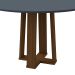 Mesa de Jantar Redonda com Tampo de Vidro Isabela Cinza e Imbuia 117 cm