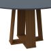 Mesa de Jantar Redonda com Tampo de Vidro Isabela Cinza e Imbuia 135 cm