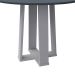 Mesa de Jantar Redonda com Tampo de Vidro Isabela Cinza e Off White 100 cm