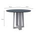 Mesa de Jantar Redonda com Tampo de Vidro Isabela Cinza e Off White 100 cm