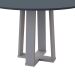 Mesa de Jantar Redonda com Tampo de Vidro Isabela Cinza e Off White 117 cm
