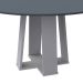 Mesa de Jantar Redonda com Tampo de Vidro Isabela Cinza e Off White 135 cm
