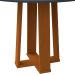 Mesa de Jantar Redonda com Tampo de Vidro Isabela Cinza e Ype 100 cm
