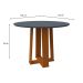 Mesa de Jantar Redonda com Tampo de Vidro Isabela Cinza e Ype 100 cm