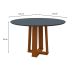 Mesa de Jantar Redonda com Tampo de Vidro Isabela Cinza e Ype 117 cm
