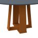 Mesa de Jantar Redonda com Tampo de Vidro Isabela Cinza e Ype 135 cm