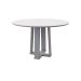 Mesa de Jantar Redonda com Tampo de Vidro Isabela Off White 117 cm