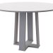 Mesa de Jantar Redonda com Tampo de Vidro Isabela Off White 117 cm