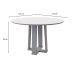 Mesa de Jantar Redonda com Tampo de Vidro Isabela Off White 117 cm