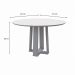 Mesa de Jantar Redonda com Tampo de Vidro Isabela Off White 117 cm