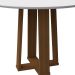 Mesa de Jantar Redonda com Tampo de Vidro Isabela Off White e Imbuia 100 cm