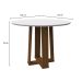 Mesa de Jantar Redonda com Tampo de Vidro Isabela Off White e Imbuia 100 cm