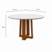 Mesa de Jantar Redonda com Tampo de Vidro Isabela Off White e Ype 117 cm