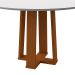 Mesa de Jantar Redonda com Tampo de Vidro Isabela Off White e Ype 117 cm