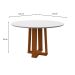 Mesa de Jantar Redonda com Tampo de Vidro Isabela Off White e Ype 117 cm