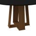 Mesa de Jantar Redonda com Tampo de Vidro Isabela Preta e Imbuia 135 cm