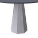 Mesa de Jantar Redonda com Tampo de Vidro Isis Cinza e Off White 100 cm