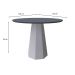 Mesa de Jantar Redonda com Tampo de Vidro Isis Cinza e Off White 100 cm