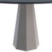 Mesa de Jantar Redonda com Tampo de Vidro Isis Cinza e Off White 117 cm