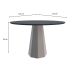 Mesa de Jantar Redonda com Tampo de Vidro Isis Cinza e Off White 117 cm