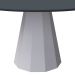 Mesa de Jantar Redonda com Tampo de Vidro Isis Cinza e Off White 135 cm