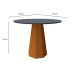 Mesa de Jantar Redonda com Tampo de Vidro Isis Cinza e Ype 100 cm