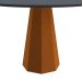 Mesa de Jantar Redonda com Tampo de Vidro Isis Cinza e Ype 117 cm