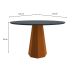 Mesa de Jantar Redonda com Tampo de Vidro Isis Cinza e Ype 117 cm