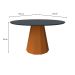 Mesa de Jantar Redonda com Tampo de Vidro Isis Cinza e Ype 135 cm