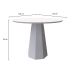Mesa de Jantar Redonda com Tampo de Vidro Isis Off White 100 cm