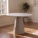 Mesa de Jantar Redonda com Tampo de Vidro Isis Off White 100 cm
