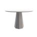 Mesa de Jantar Redonda com Tampo de Vidro Isis Off White 117 cm