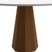 Mesa de Jantar Redonda com Tampo de Vidro Isis Off White e Imbuia 117 cm