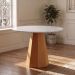 Mesa de Jantar Redonda com Tampo de Vidro Isis Off White e Ype 100 cm