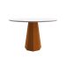 Mesa de Jantar Redonda com Tampo de Vidro Isis Off White e Ype 117 cm