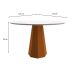 Mesa de Jantar Redonda com Tampo de Vidro Isis Off White e Ype 117 cm